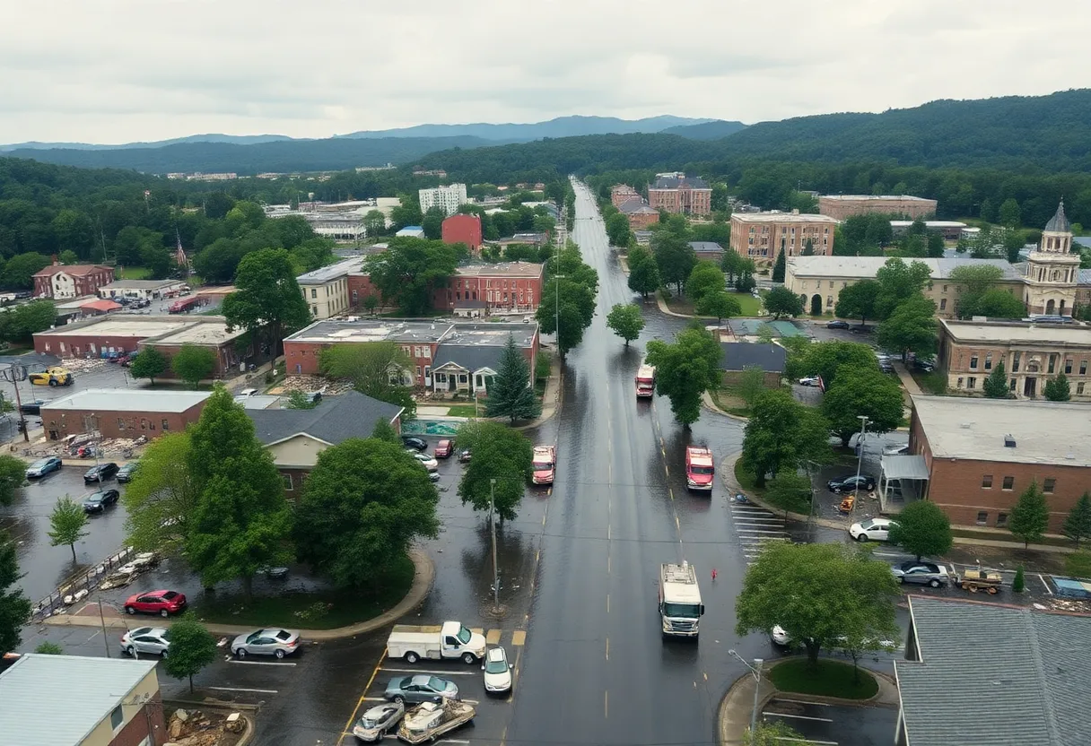 Flooded Asheville streets amid Hurricane Helene impact