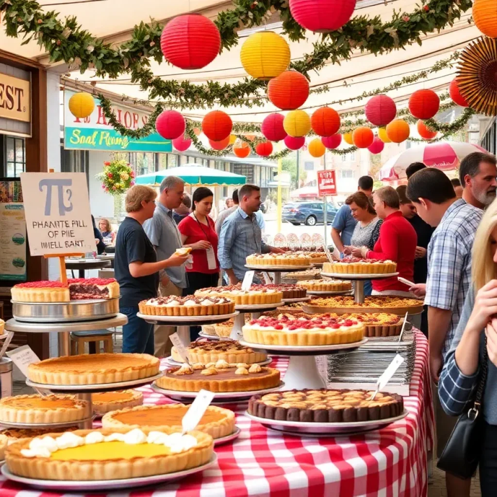 Local bakeries displaying pies for Pi Day in Asheville