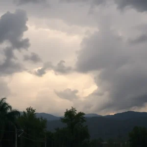 Storm clouds and high winds above Asheville, NC