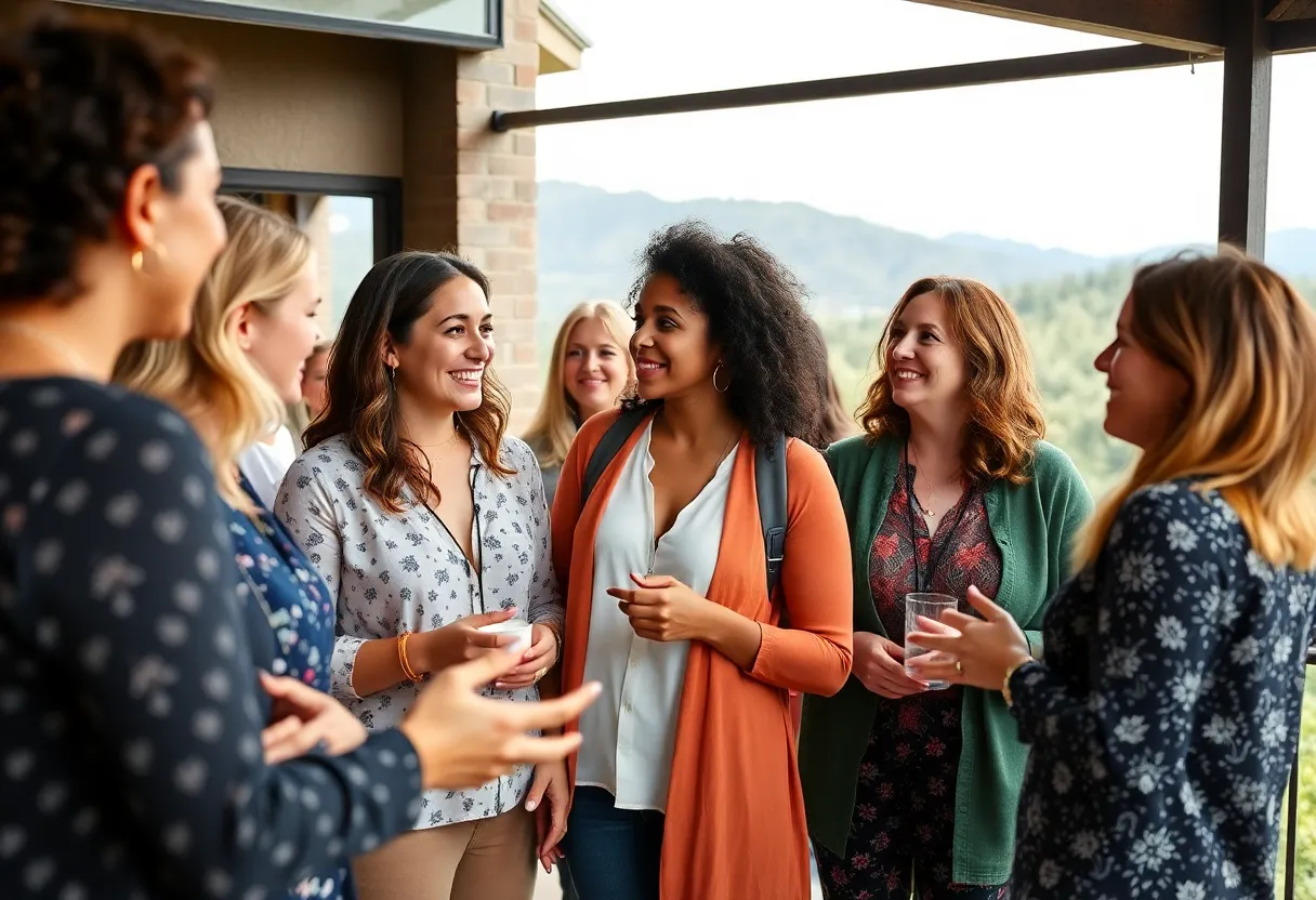 Diverse women networking in Asheville