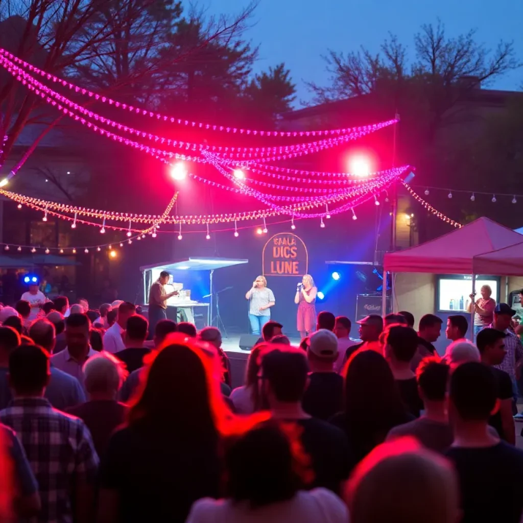 Crowd enjoying a live concert at Pack Square Park in Asheville