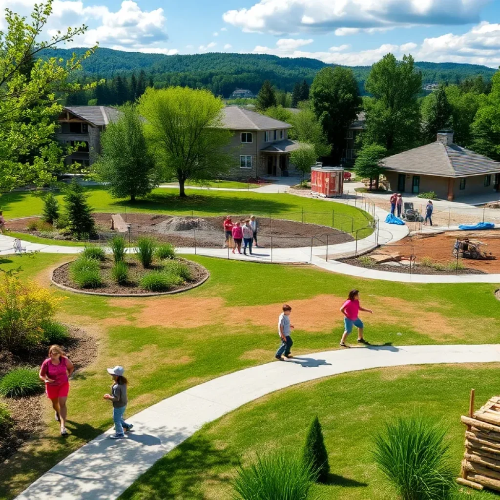 Revitalized parks in Asheville following recovery efforts from Hurricane Helene.