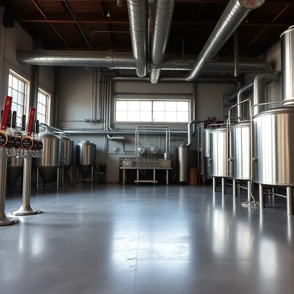 Empty taproom of Catawba Brewing Company