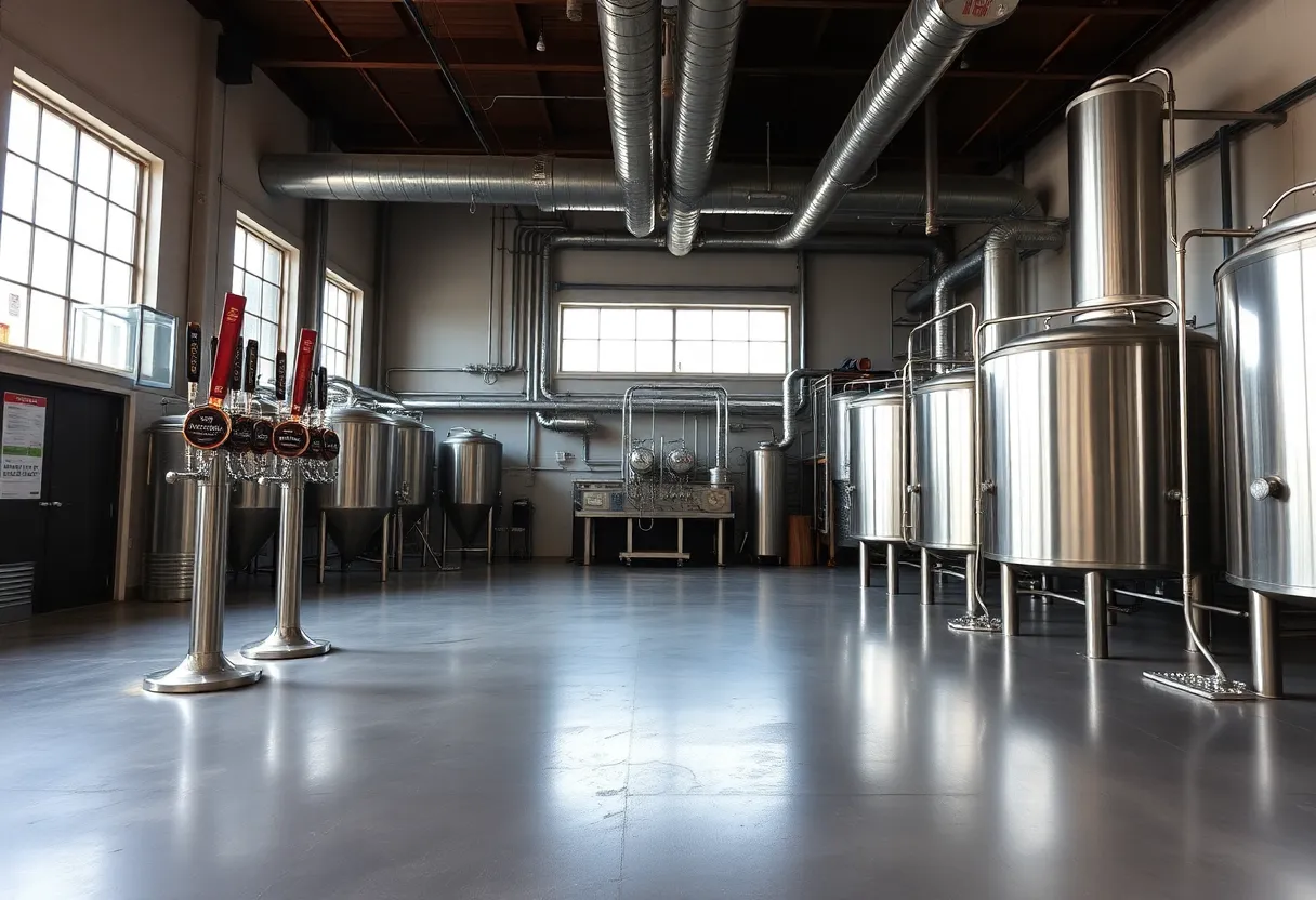 Empty taproom of Catawba Brewing Company