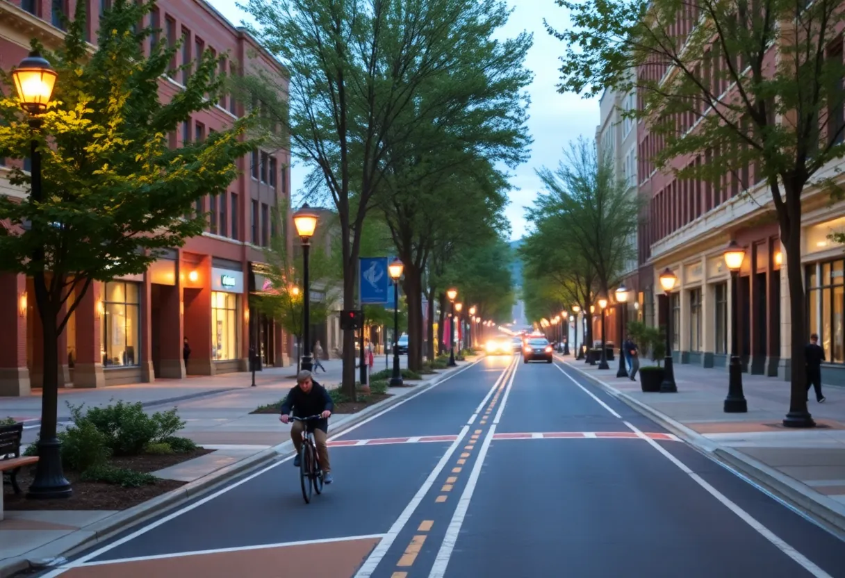 Illustration of the Coxe Avenue Streetscape project in Asheville.