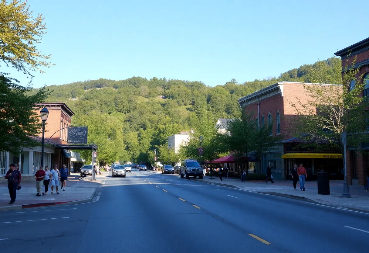 Freshly repaved Hiawassee Street in Asheville, NC