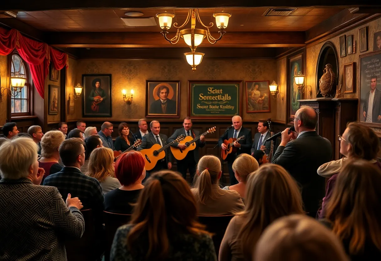 Audience enjoying Jamie Laval's Celtic music performance at Story Parlor