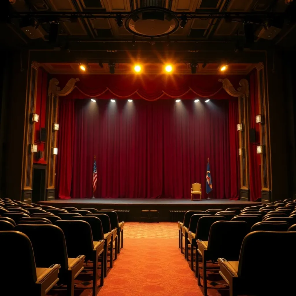 The stage set for 'The Lehman Trilogy' at the North Carolina Stage Company in Asheville.