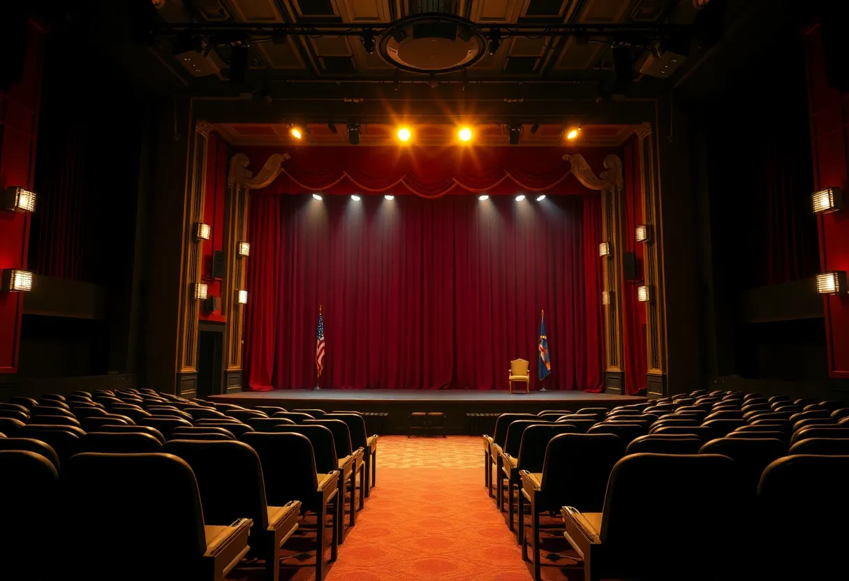 The stage set for 'The Lehman Trilogy' at the North Carolina Stage Company in Asheville.