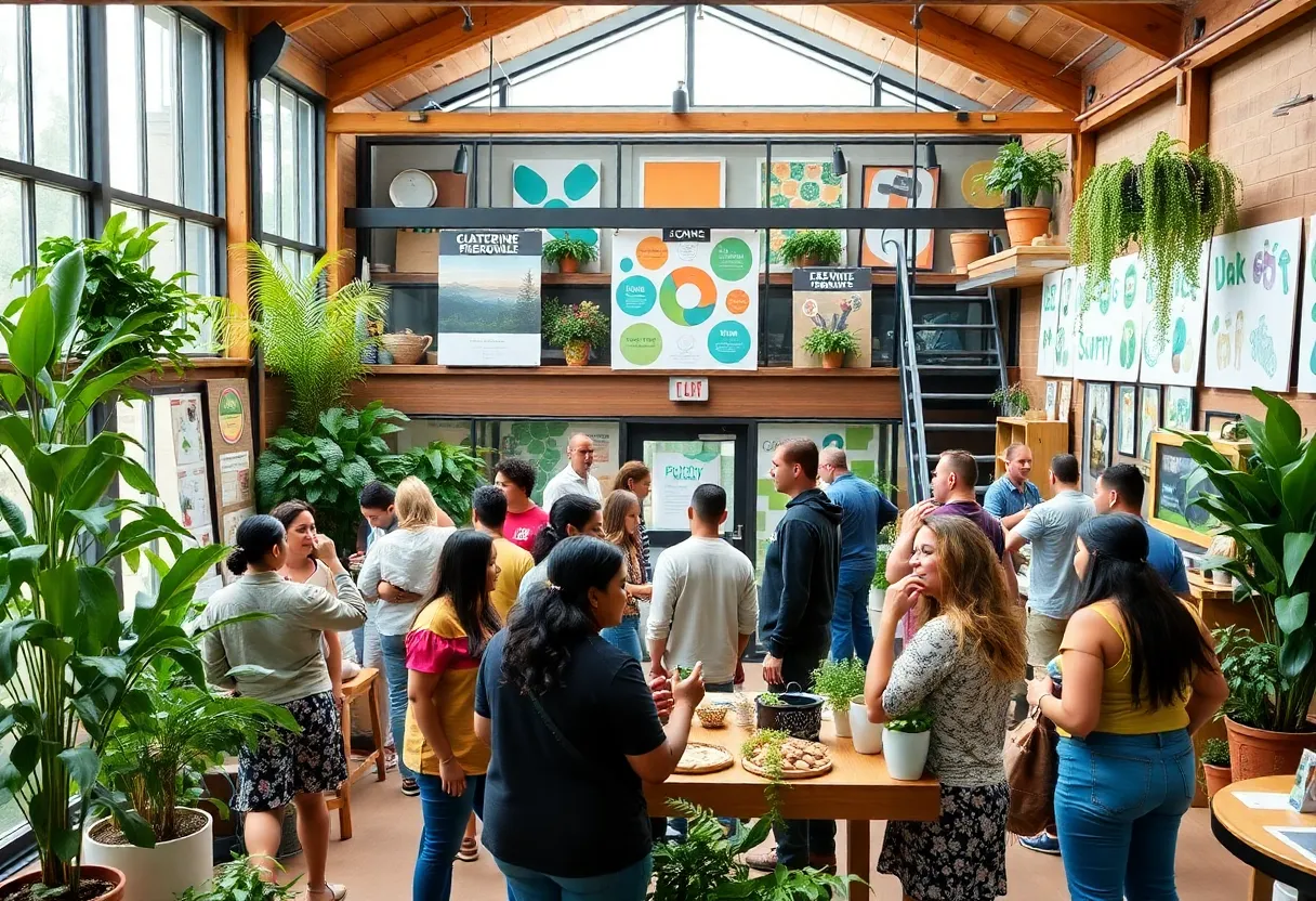 Community members at the opening of the Regen Hub in Asheville