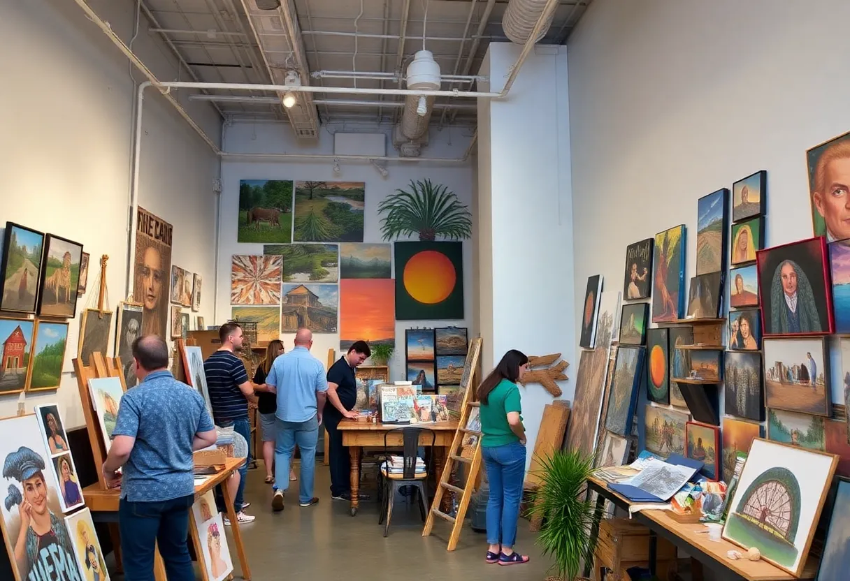 Artists and community at the Resurrection Studios Collective in Asheville