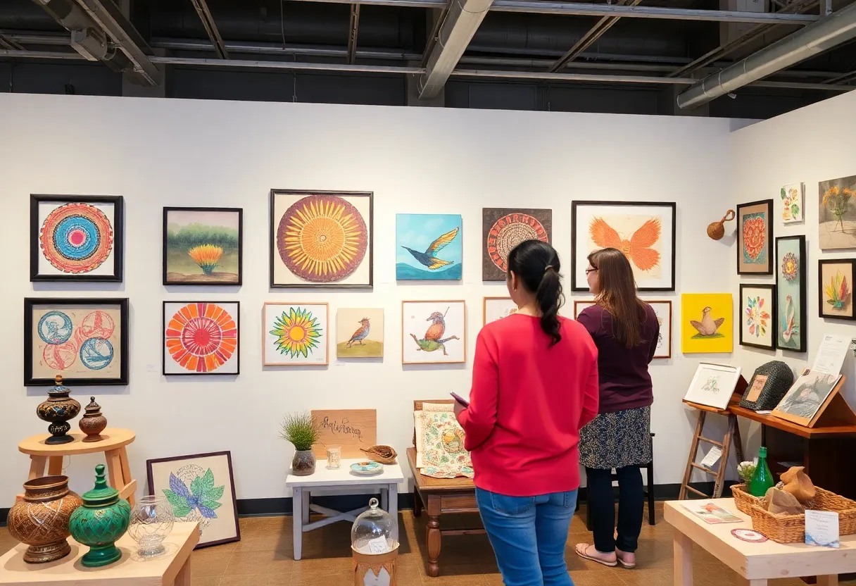 Artworks from Asheville artists representing resilience and creativity