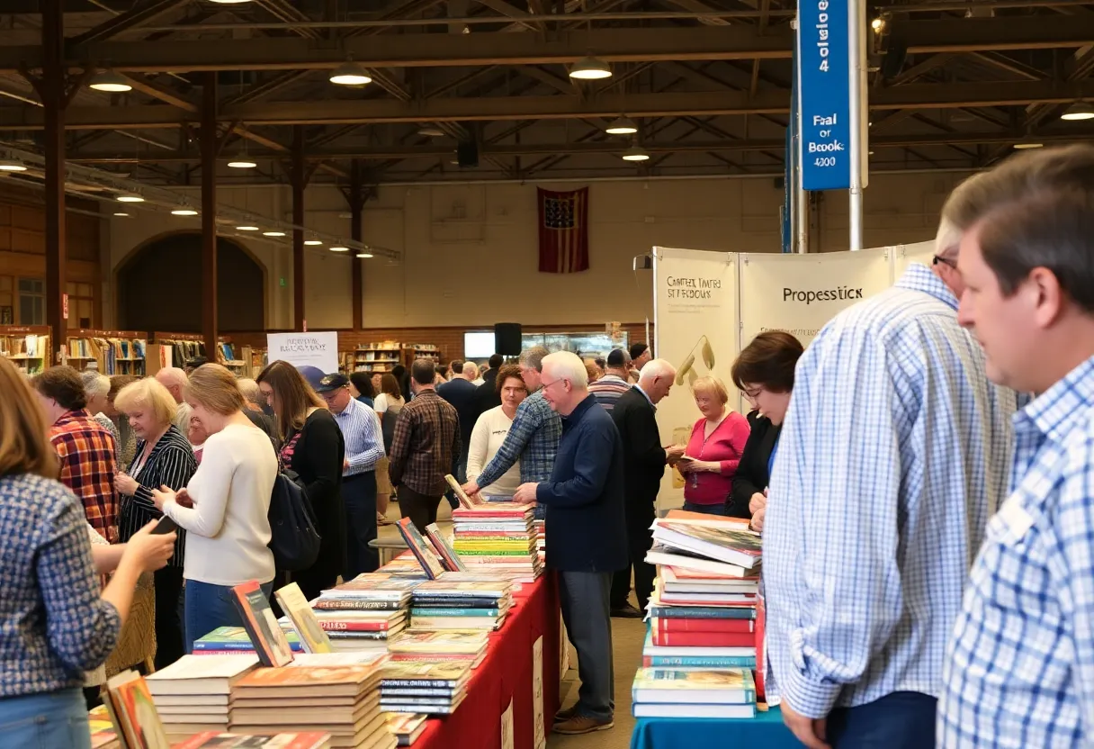Community members engaging at the Asheville book fair