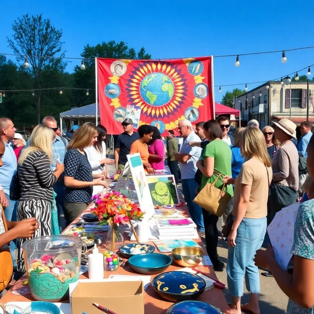 Community art showcase in Asheville highlighting local crafts post-Hurricane Helene