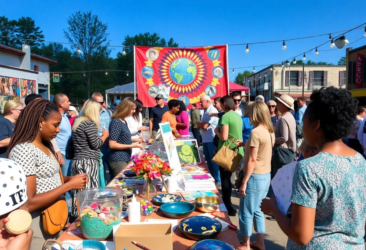 Community art showcase in Asheville highlighting local crafts post-Hurricane Helene