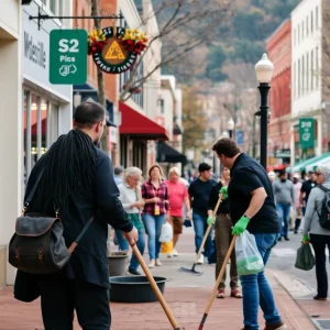 Community members participating in Asheville Downtown Improvement District initiatives.