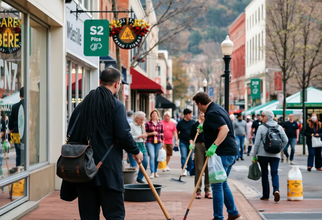 Community members participating in Asheville Downtown Improvement District initiatives.