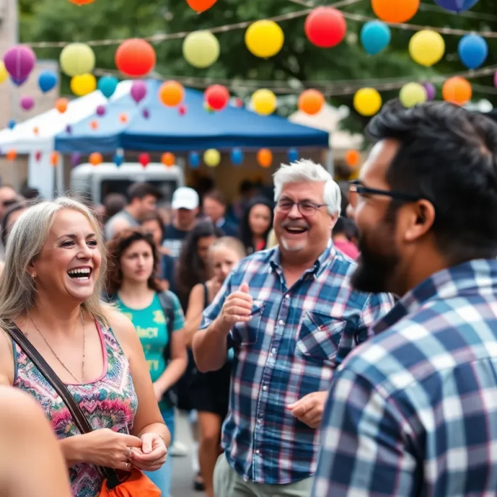 A lively crowd enjoying an improv performance at the Asheville Improv Festival.