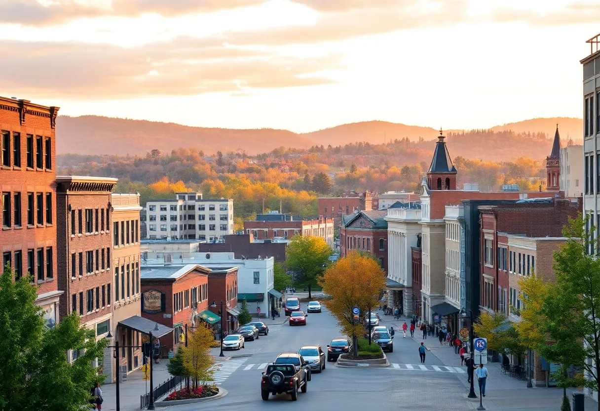 Cityscape of Asheville highlighting its Sister Cities connections