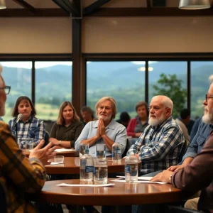 Small business owners in Asheville discussing tariff concerns