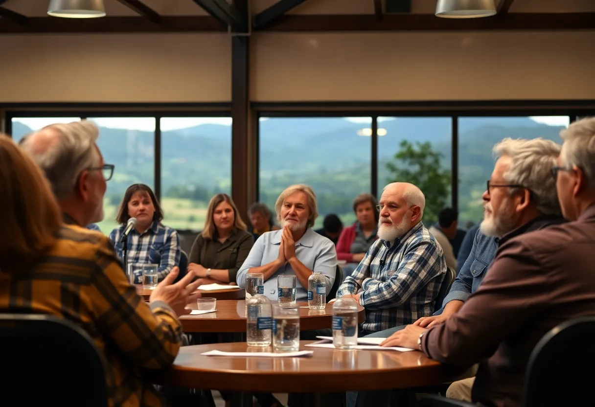 Small business owners in Asheville discussing tariff concerns