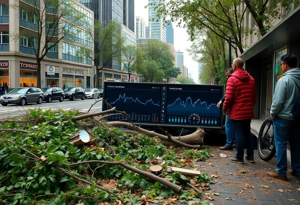 Dashboard displaying storm debris collection data in Asheville