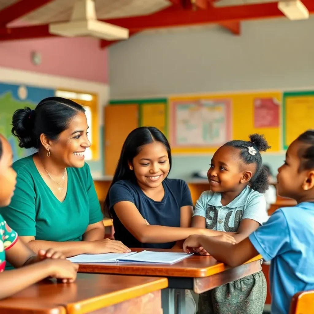 Community members supporting education amidst recovery efforts