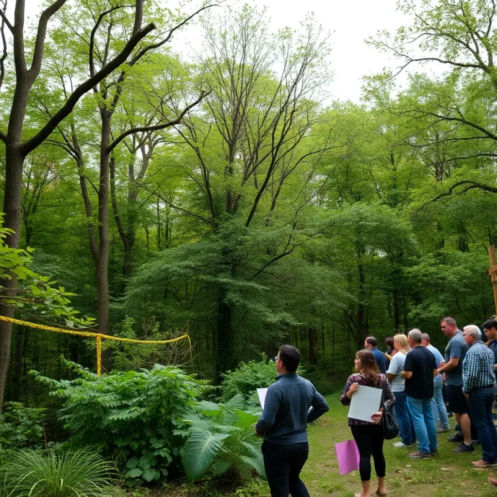 Community members rally to protect the Asheville urban forest.