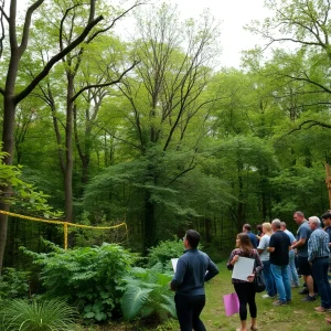 Community members rally to protect the Asheville urban forest.
