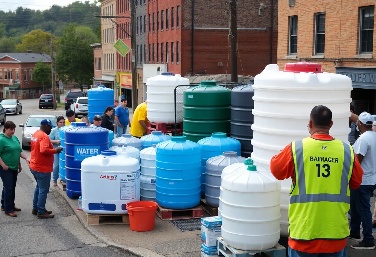 Volunteers distributing water in Asheville during ongoing water crisis