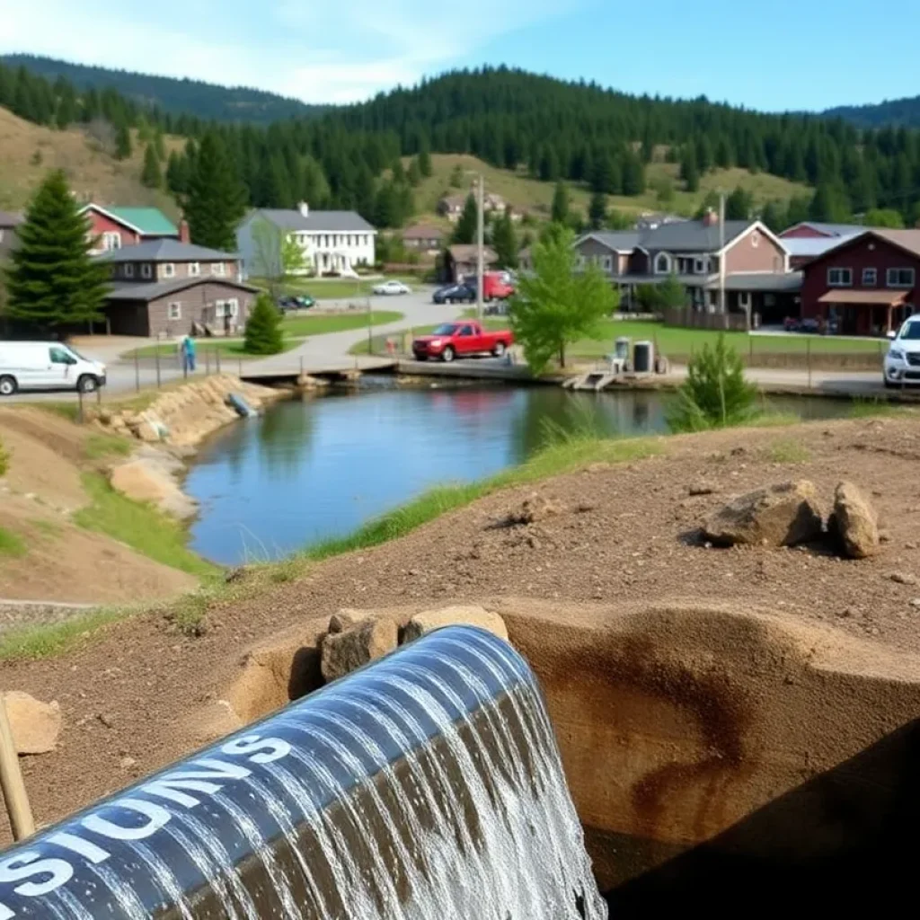 Reservoir and water infrastructure in Black Mountain.
