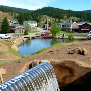 Reservoir and water infrastructure in Black Mountain.