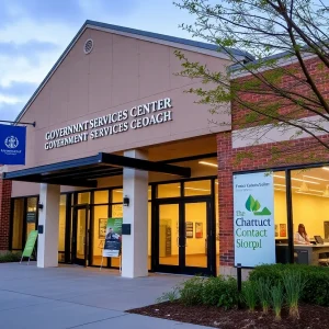 View of the new Buncombe County Government Services Center in Asheville.
