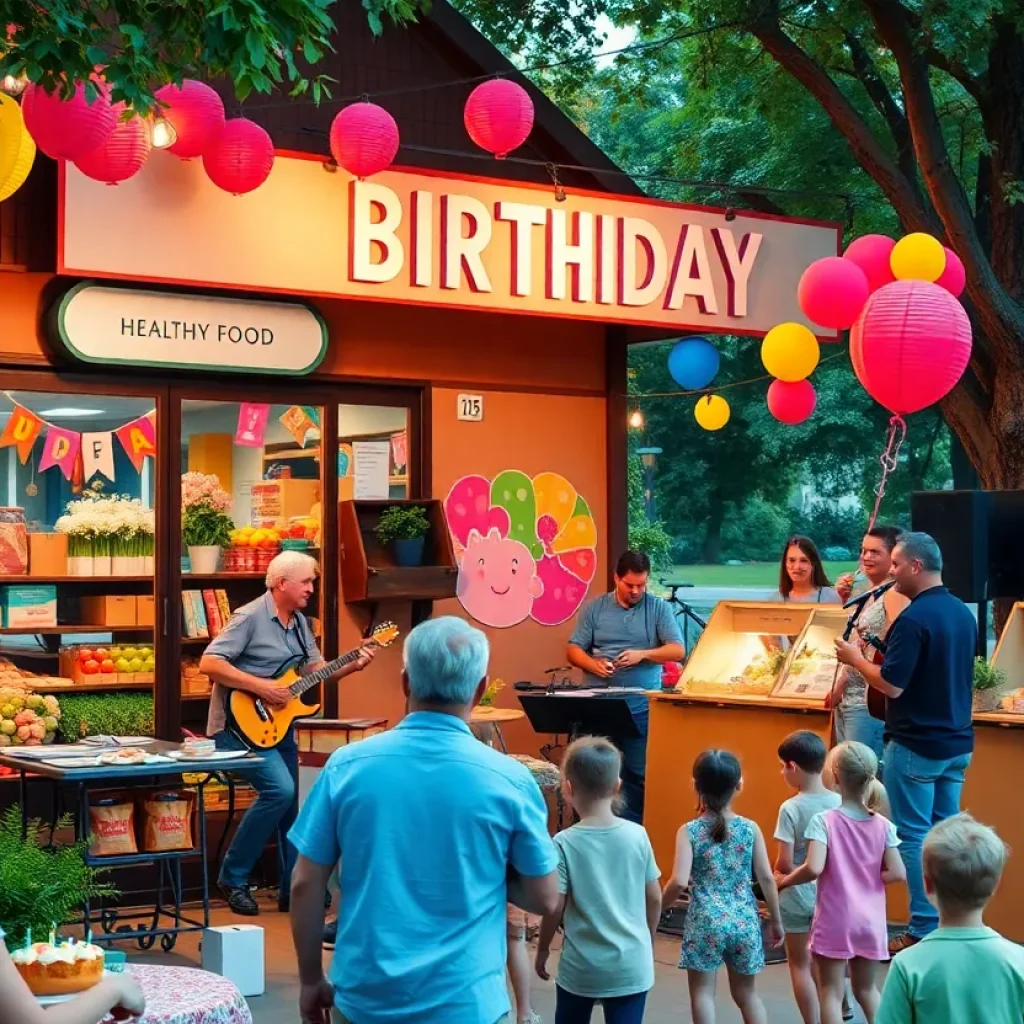 Earth Fare anniversary celebration with families, live music, and local vendors