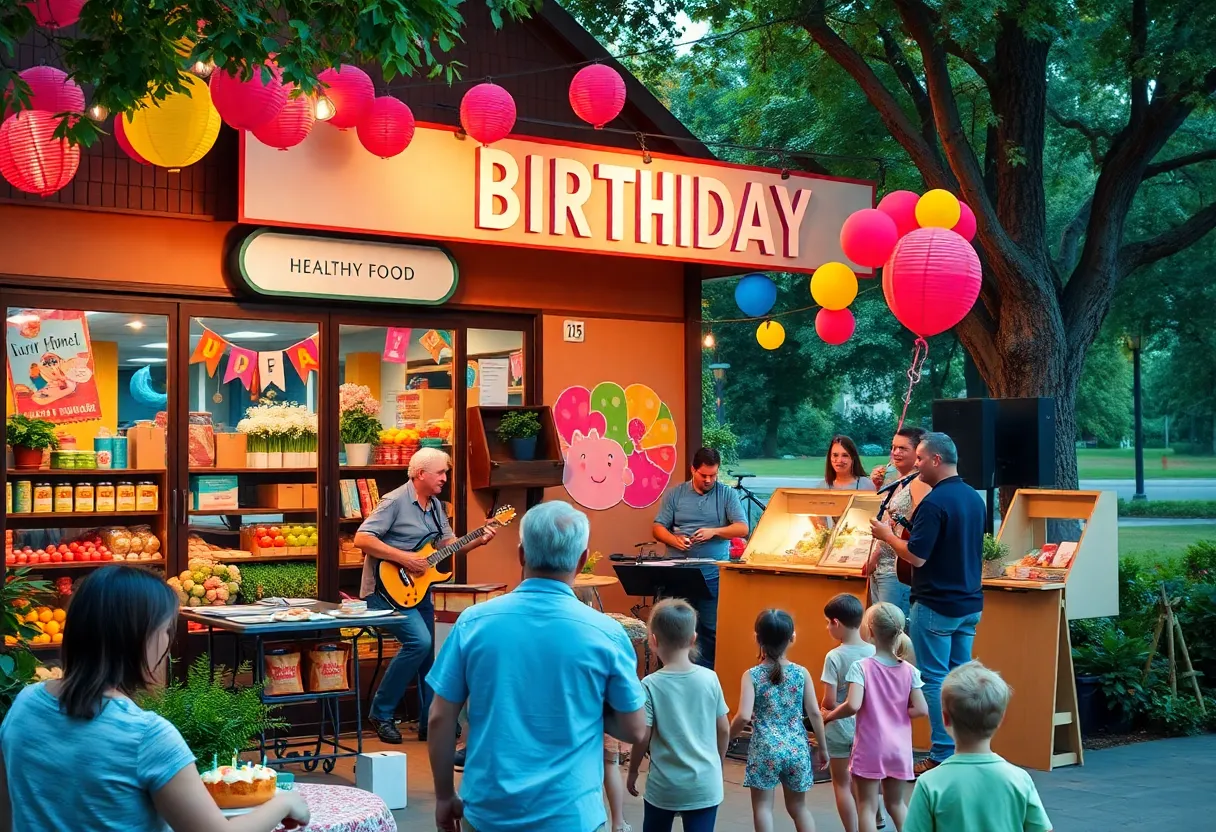 Earth Fare anniversary celebration with families, live music, and local vendors