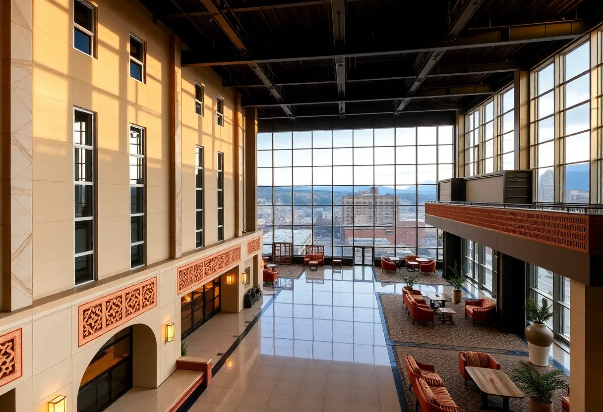 Exterior view of the Flat Iron Hotel in Asheville, North Carolina.
