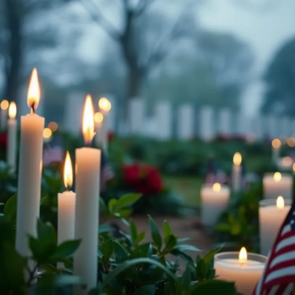 Candlelight memorial for fallen firefighters
