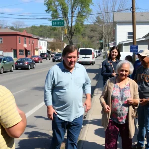 Residents of West Asheville at a community meeting discussing the I-26 Connector Overpass Project.