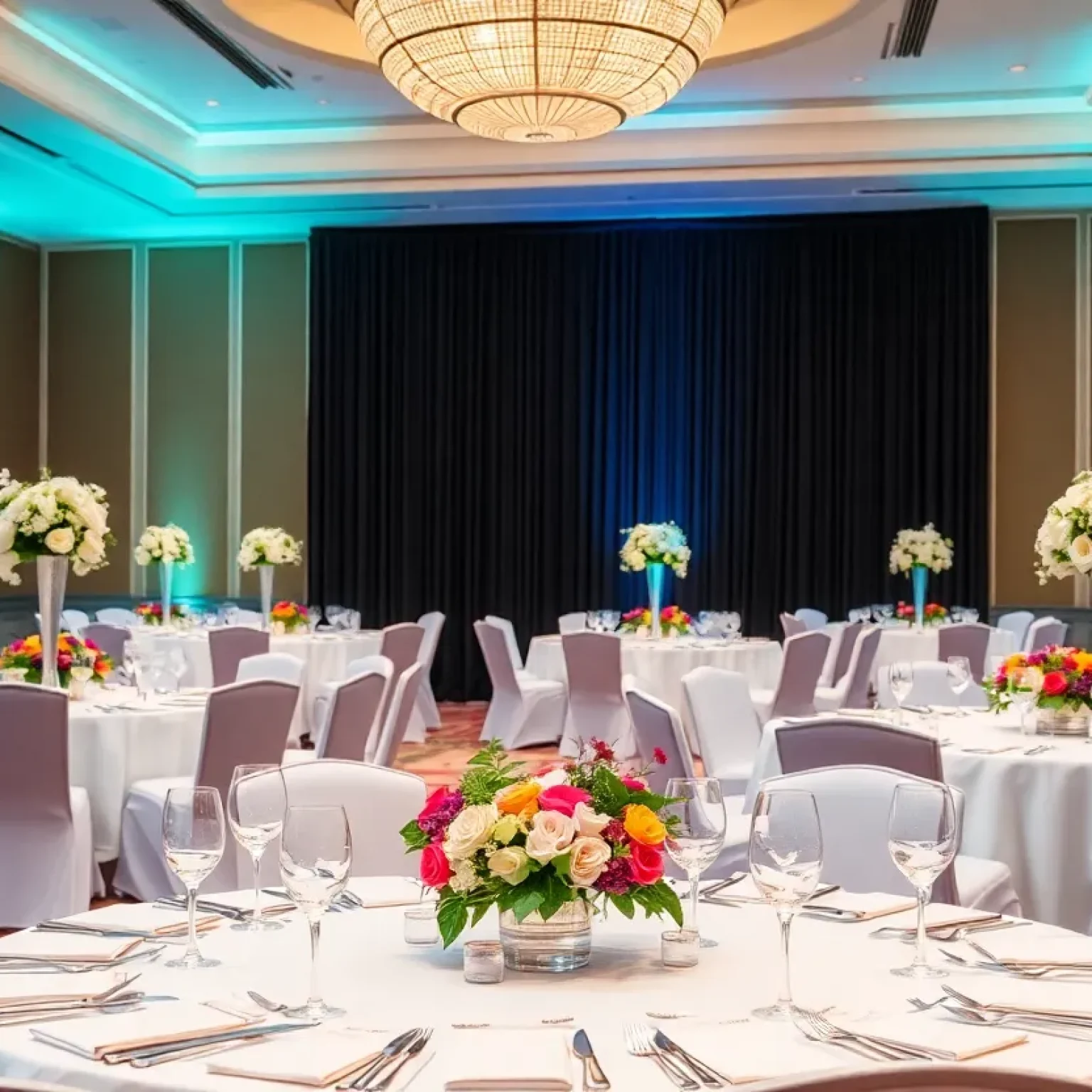 Elegant dining setup for the White House Correspondents' Dinner