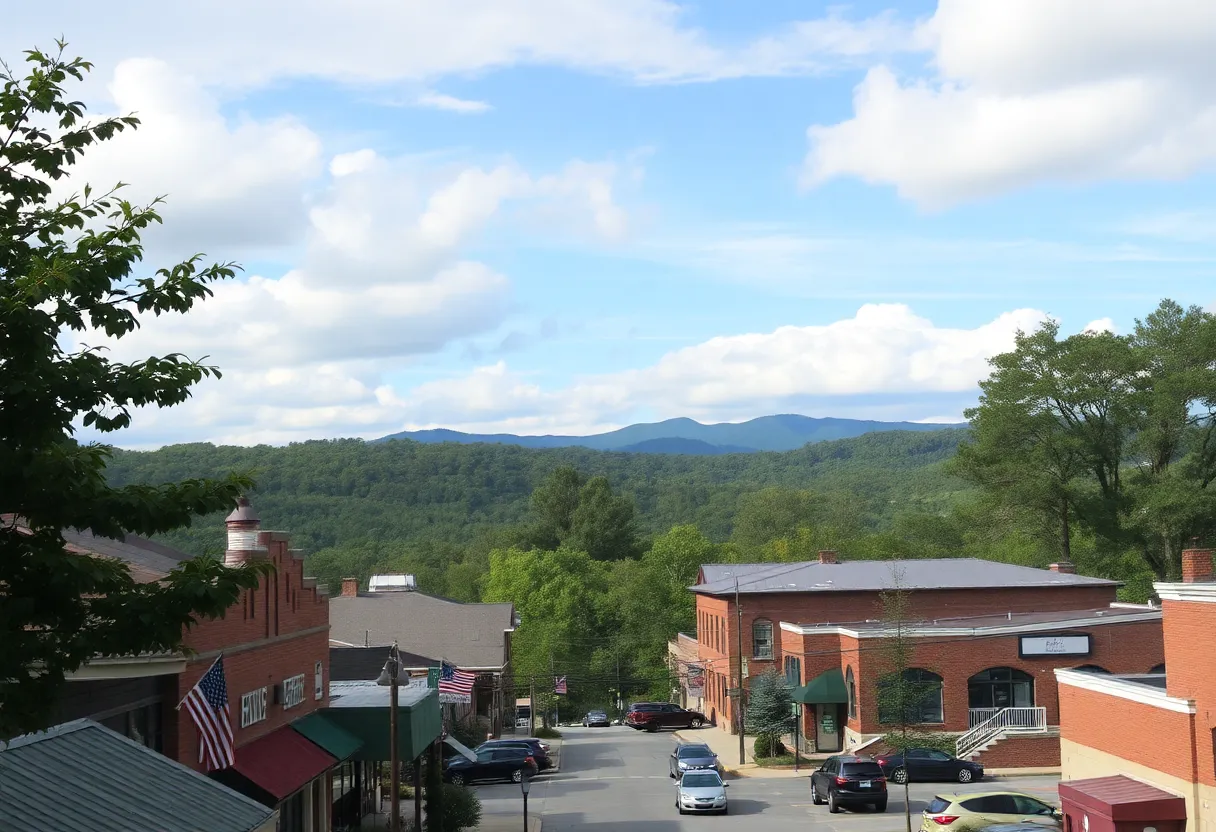 Scenic view of Asheville showing the impacts of Hurricane Helene on local businesses and environment.