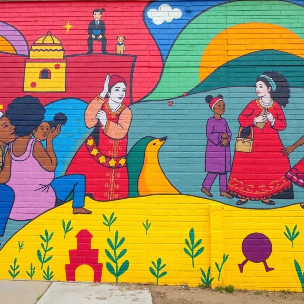 Mural representing Asheville's Black Cultural Heritage