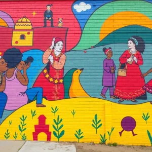 Mural representing Asheville's Black Cultural Heritage