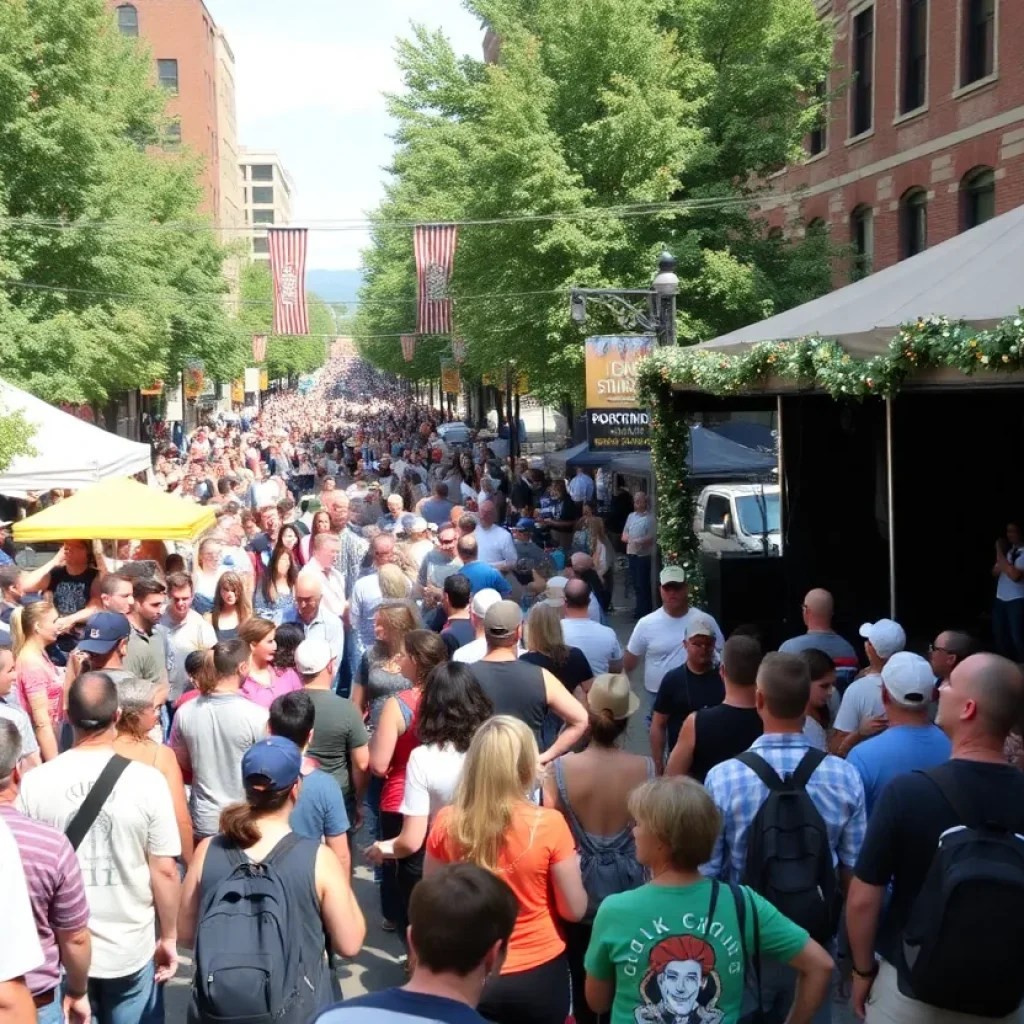 Crowd enjoying an outdoor concert in Asheville