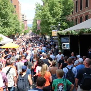 Crowd enjoying an outdoor concert in Asheville