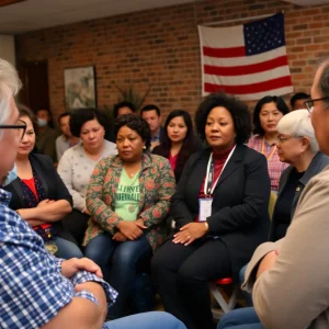 Community members gathered in Asheville to discuss hurricane recovery efforts