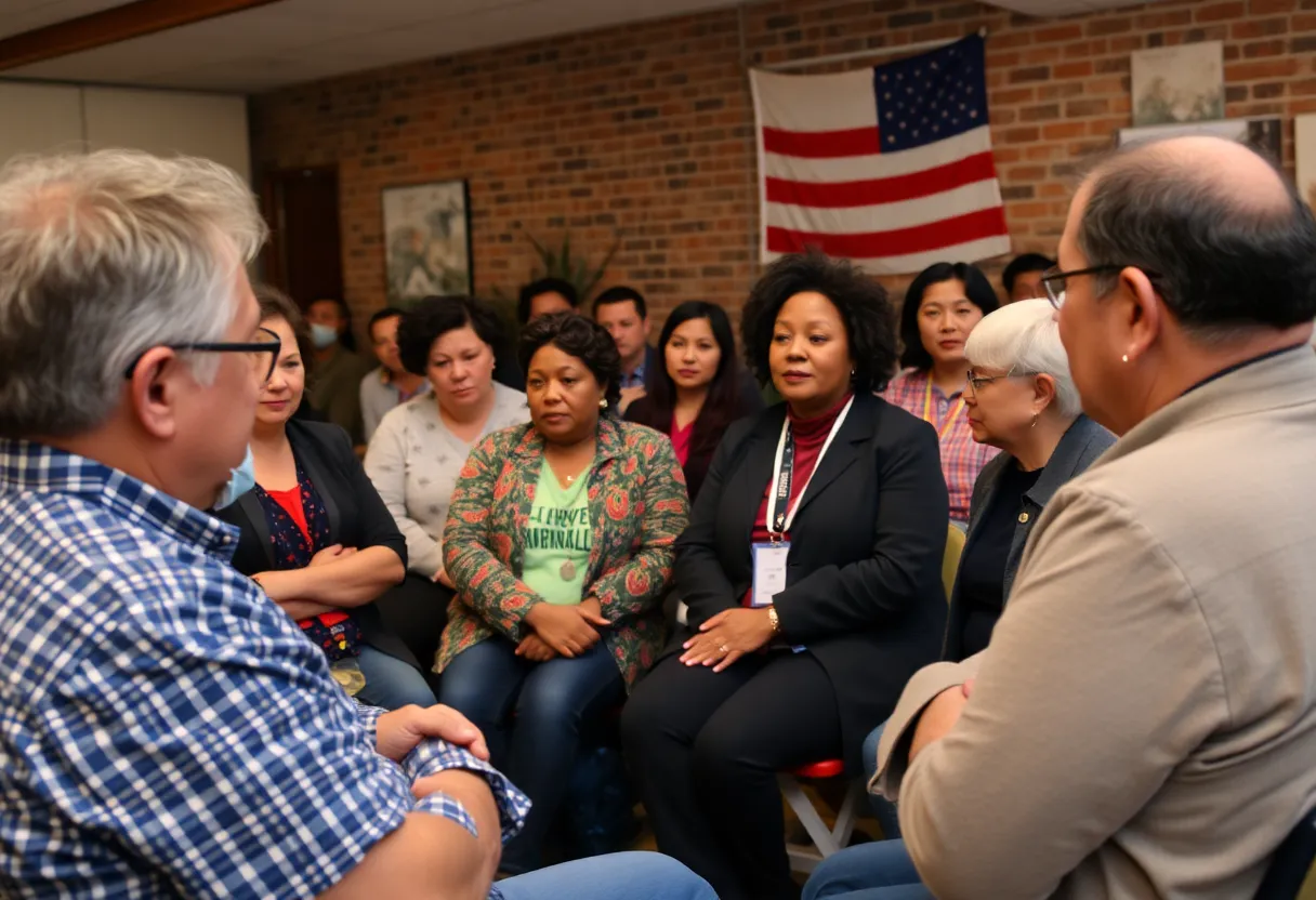 Community members gathered in Asheville to discuss hurricane recovery efforts