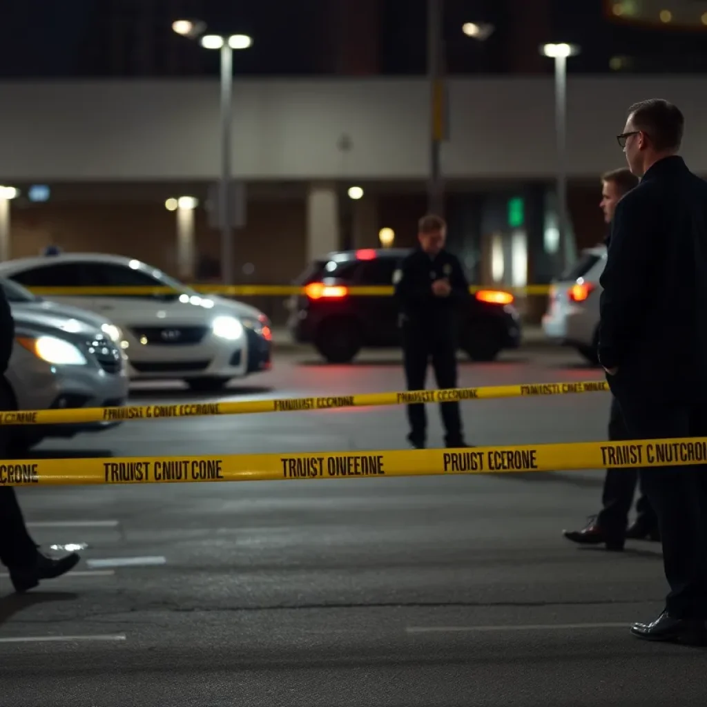 Crime scene at night in Asheville related to drug violence