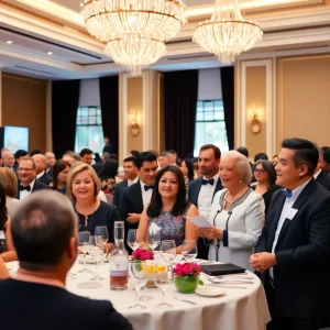 Celebration of hospitality professionals at a luncheon in Asheville