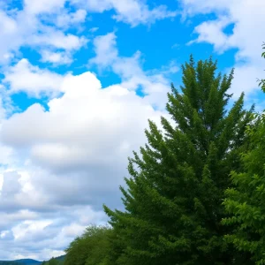 Cloudy skies over Asheville, North Carolina during Memorial Day weekend