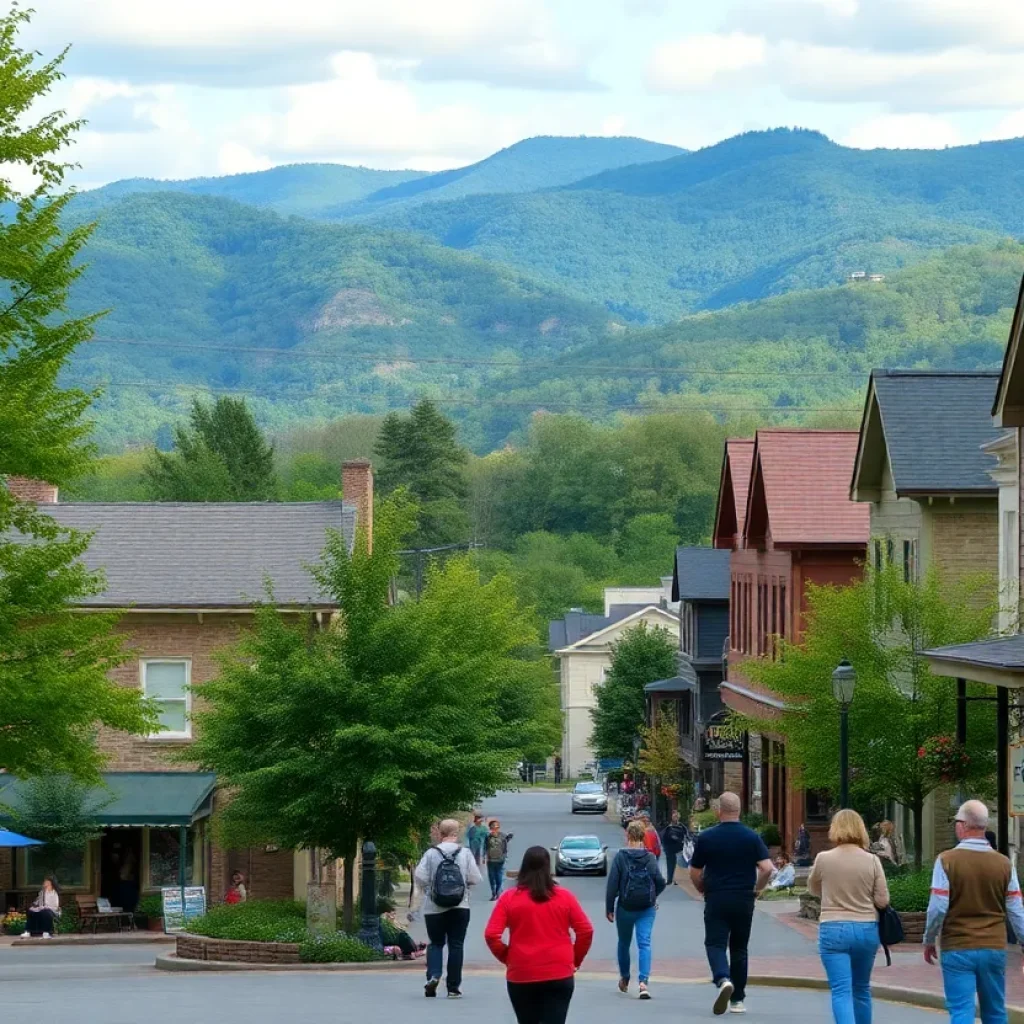 Scenic view of Asheville NC showcasing natural beauty and vibrant city life.